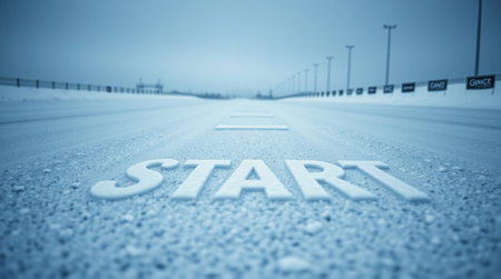 Street Sign the Direction Way to Start versus Stagnation - Blue Tone