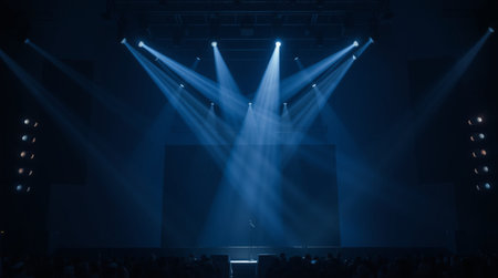 Stage Spotlight with Laser rays, Stage Spotlight on a Stage, Stage Background