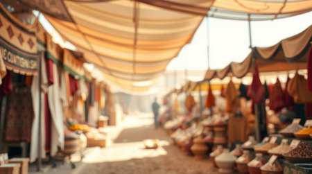Blurred image of flea market in Hurghada, Egyptの写真素材