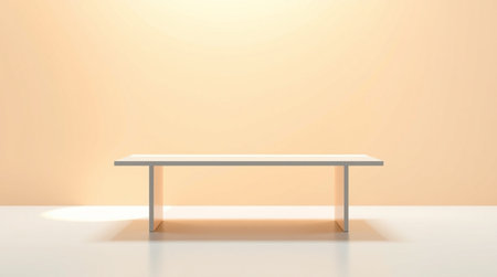 3d rendering of a white table isolated on a white background.の写真素材
