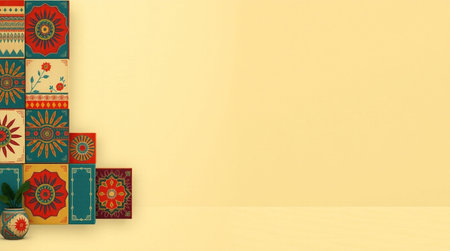 3d rendering of a set of books on a yellow background.