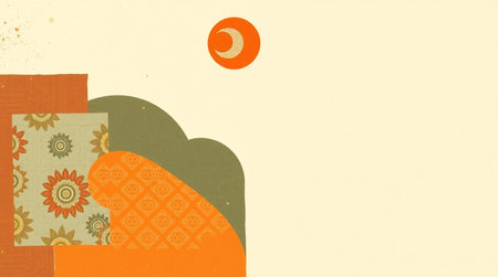 retro image of cloud and sun on grunge paper texture backgroundの写真素材