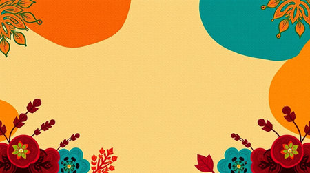 floral background with space for text or image, vector illustration.