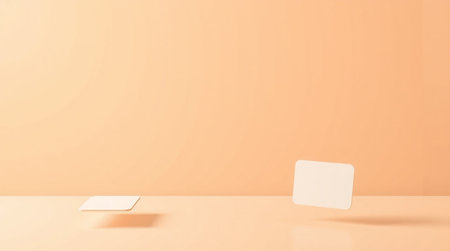 Blank business cards on table. Mock up, 3D Rendering