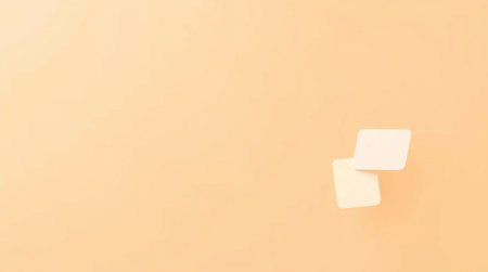 Top view of business card with copy space on pastel color background