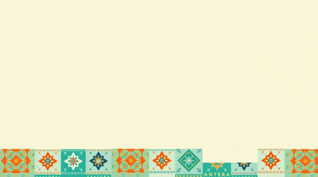 Vintage background with oriental pattern and copy space. Vector illustration.の写真素材