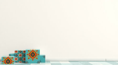 3d render of an empty room with a white wallの写真素材