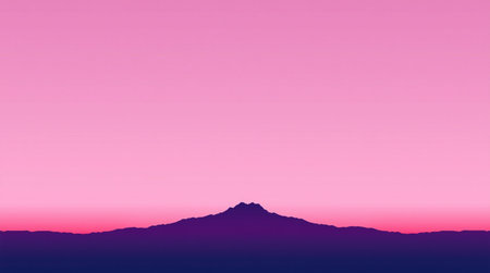 silhouette of mountain in pink and purple color, abstract backgroundの写真素材