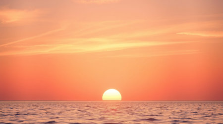 Beautiful sunset over the sea. Natural background. Toned.の写真素材