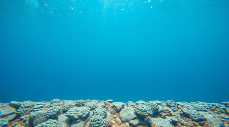 Coral reef at the bottom of tropical sea, underwater landscape.の写真素材