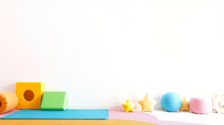 Colorful children's toys on a white background.の写真素材
