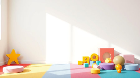 3d rendering of a childrens room with childrens toys.の写真素材
