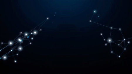 Abstract polygonal space low poly dark background with connecting dots and lines. Connection...