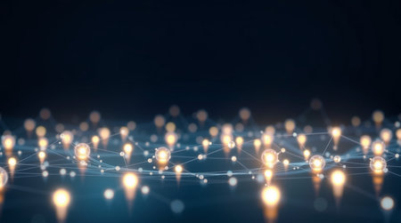 Abstract technology background with connecting dots and lines. Network concept. 3d renderingの写真素材