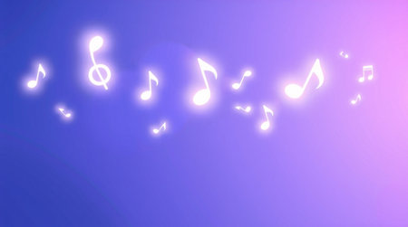 Music notes on a blue background. Vector illustration for your design.の写真素材