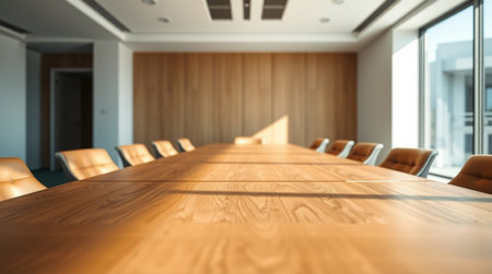 Abstract blur conference room and meeting room interior for background - Vintage Light Filterの写真素材