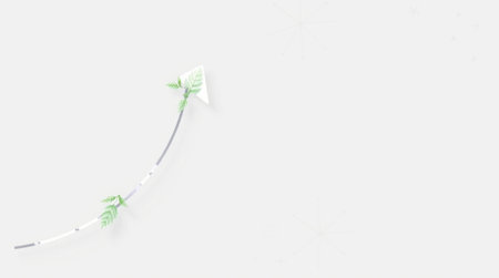 Cupid arrow with green leaves on white background. Vector illustration.の写真素材