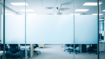 Blank billboard on the wall in modern office. Blurred backgroundの写真素材