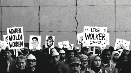People Protest Demonstration Demonstration Power Protesting Concept. Black and White
