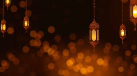 Ramadan Kareem background. Ramadan lanterns on bokeh background
