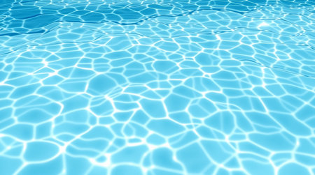 Swimming pool water surface with sun reflection. Abstract background and texture for design.