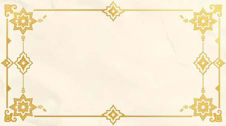 golden frame on crumpled paper background with copy space for textの写真素材