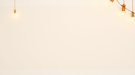 light bulb on white wall background with copy space for text or image