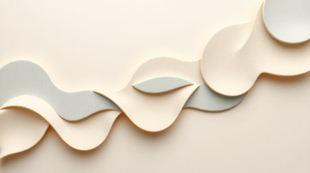 Abstract paper cut background. White and beige paper cut shapes.