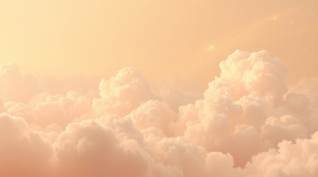 Sunset sky background with beautiful clouds. 3d rendering illustration.