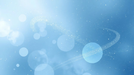 Abstract blue background with bokeh defocused lights and stars.