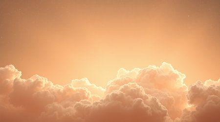 Beautiful clouds in the sky at sunset. 3D illustration.