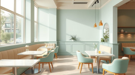 Interior of a cafe. 3d render, 3d illustration