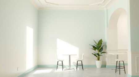 Interior of modern bright interiors 3D rendering computer generated image