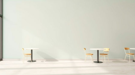 3d render of a modern dining room with table and chairs. 3d illustration
