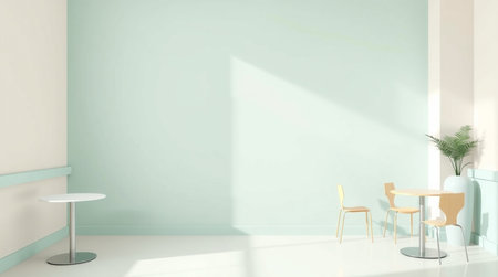 Interior of living room with wooden table and chair, 3d renderの写真素材