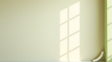 3d render of empty room with window and white wall background.