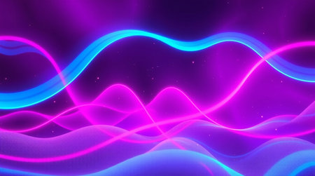 Abstract background with dynamic waves. Vector illustration. Purple and blue colors.