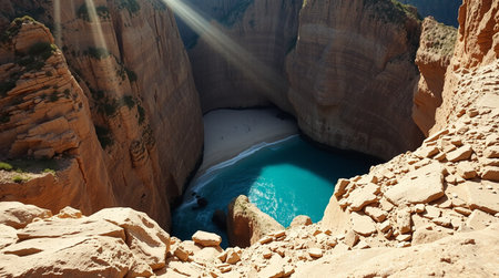 Navajo Canyon in the Negev Desert, Southern Israel.の写真素材