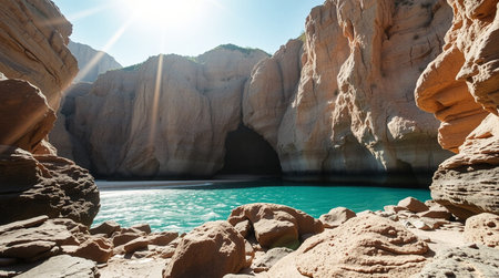 Beautiful view of the Caves on the island of Sardinia