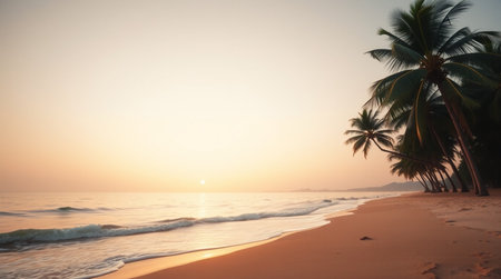 Beautiful tropical beach and sea with coconut palm tree - Vintage Filter