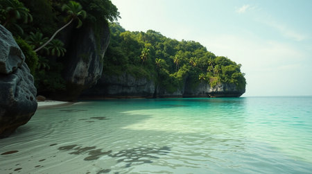 Tropical beach and sea in Thailand, Krabi province.