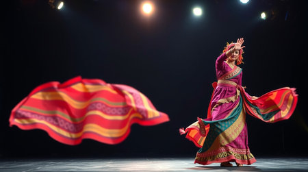 chinese Yi ethnic dancers perform on stage at JINCHENG theater.Sep 28,2010 in Chengdu, China.の写真素材