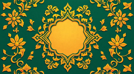 Ornament in the form of a frame on a green background