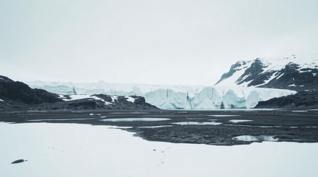 Icebergs in Glacier Lagoon, Antarctic Peninsula, Antarctica.