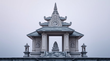 Pagoda at night in Lampang province, North of Thailand.