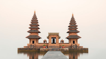 Pura Ulun Danu temple on lake, Indonesia