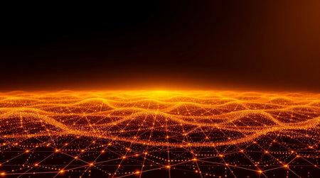 Abstract digital technology background. Big data visualization. 3D rendering.の写真素材