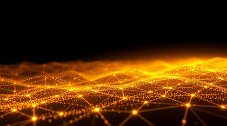 3D rendering of abstract digital background with connecting dots and lines. Network connection...