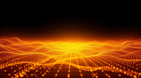 Abstract digital background. Big data visualization. Wave of particles. 3D renderingの写真素材