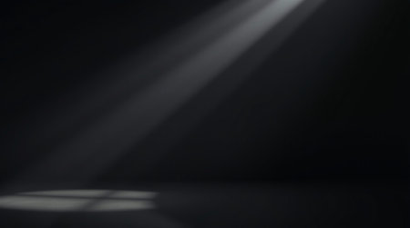 Spotlight on black background. 3D illustration. Light effect.の写真素材